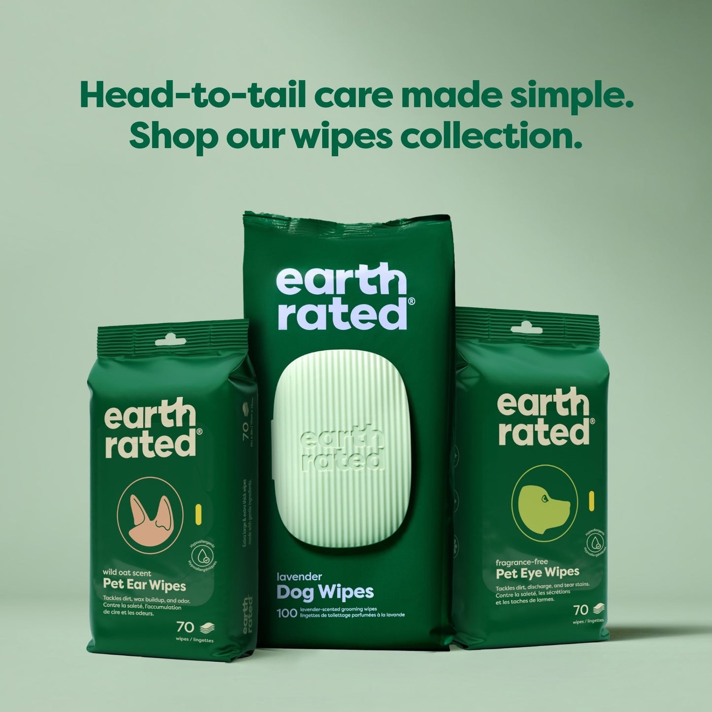 Dog Grooming Wipes - Hypoallergenic Wipes for Paws, Body & Bum | Gentle Daily Cleaning